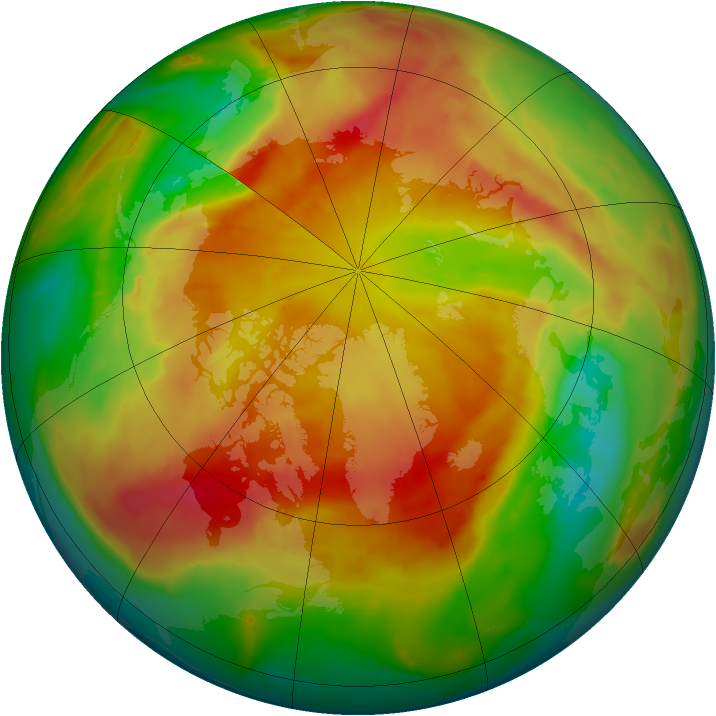 Arctic ozone map for 24 April 2013